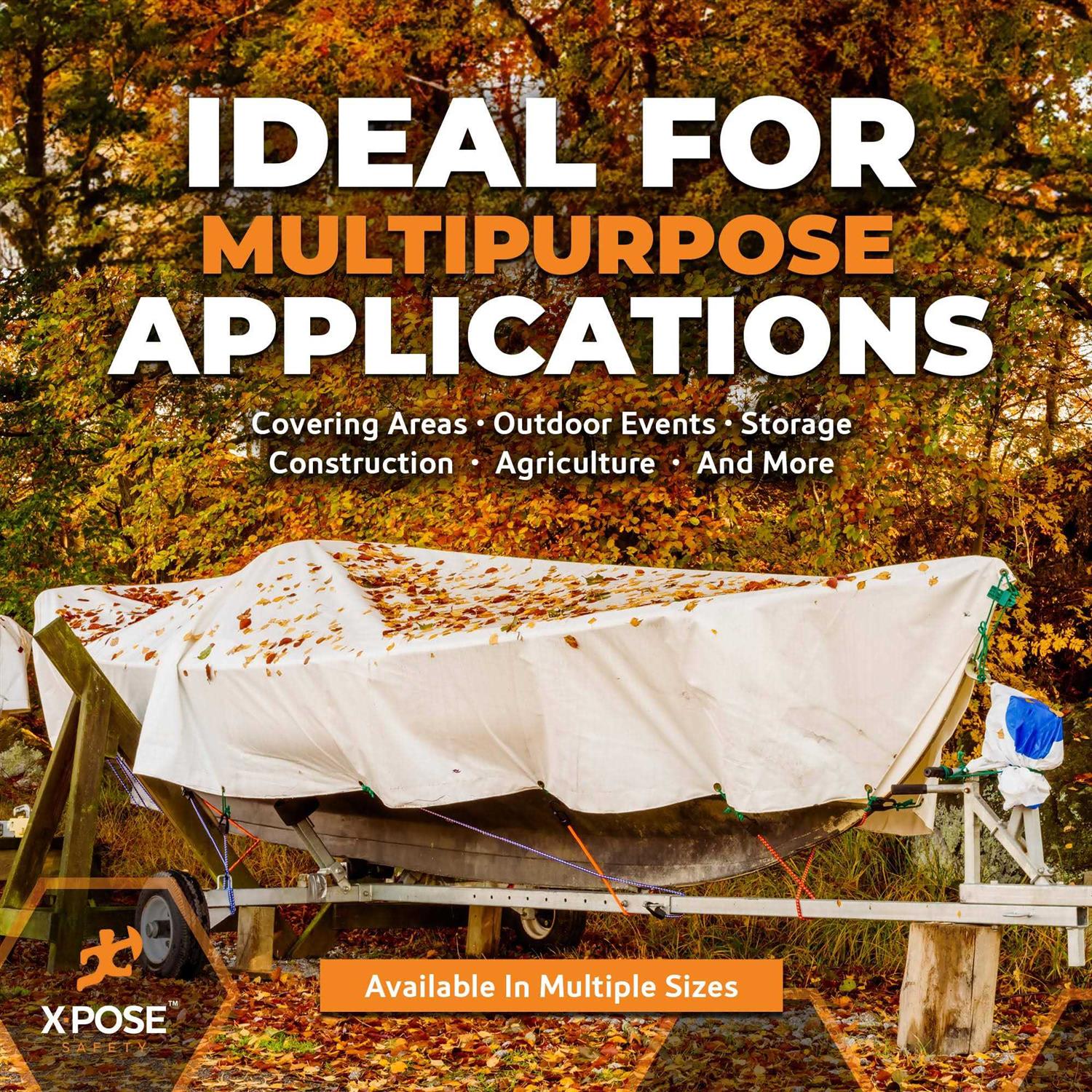 Xpose Safety Heavy Duty Poly Tarp 10 Mil Thick Waterproof, UV Blocking Protective Cover - MT - Mrs Treak