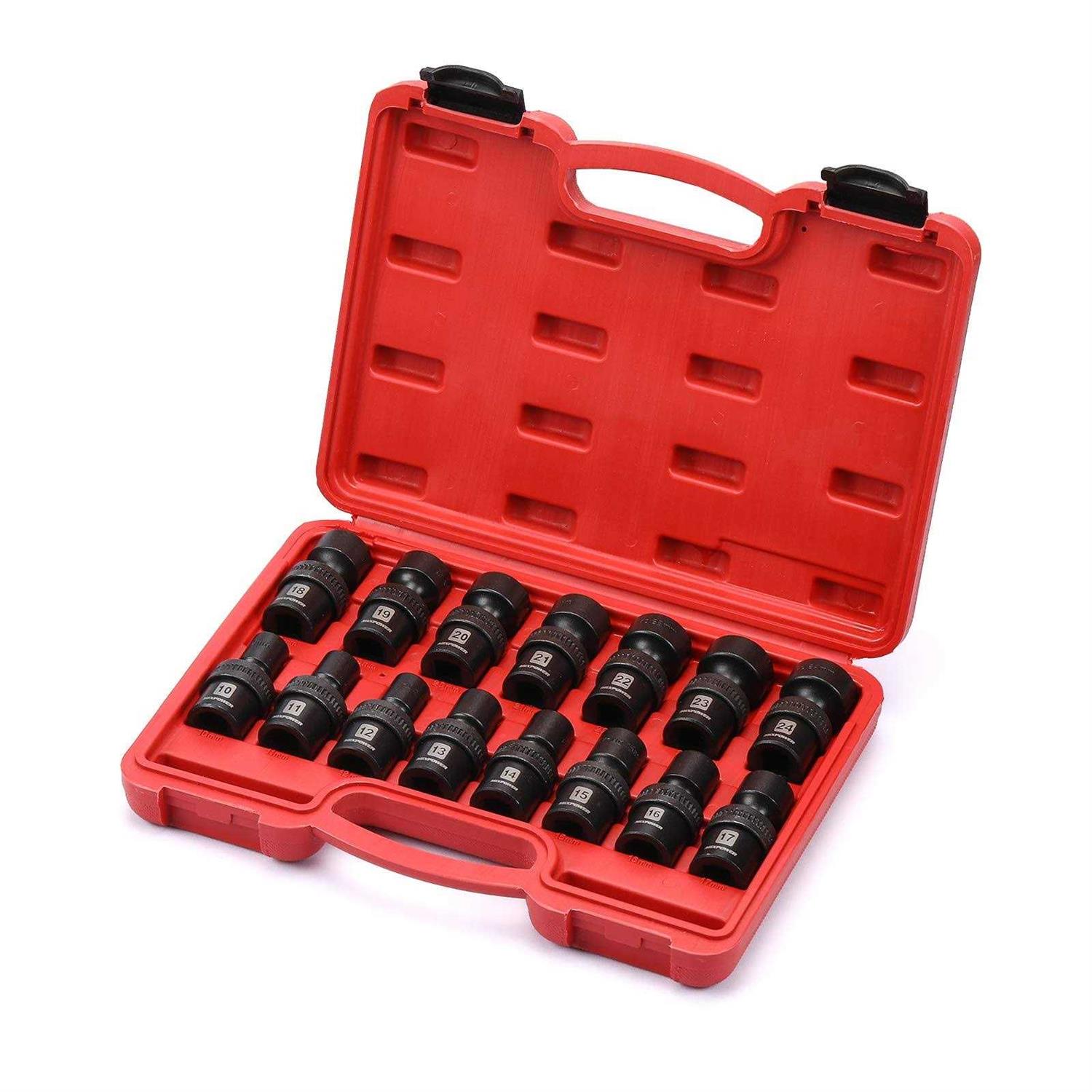 MIXPOWER 15-piece Drive Shallow Universal Impact Socket Set - MT - Mrs Treak