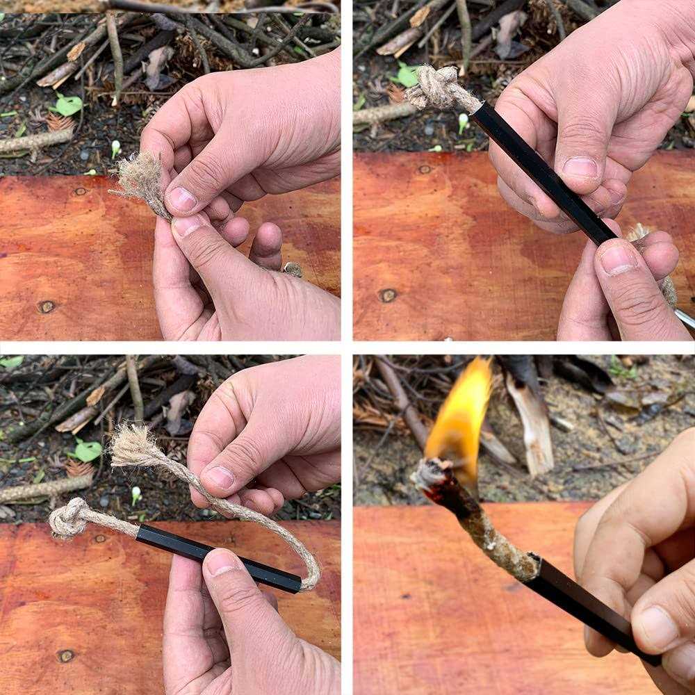 Fire Starter Survival Kit, Larger Ferro Rod with Striker Lanyard 3in Long Flint and Steel - MT - Mrs Treak