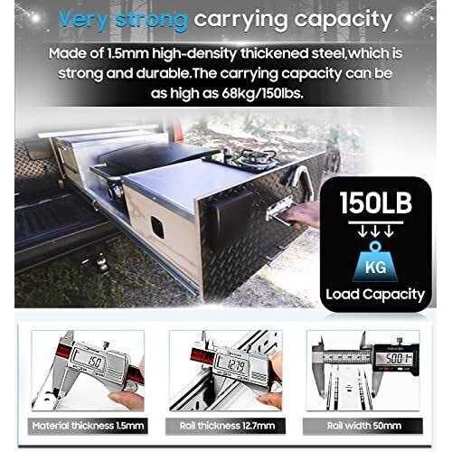 YENUO Heavy Duty Drawer Runners Slides with Lock 400 500 600 700 800 900 1000 Full Extension Ball Bearing Rails - MT - Mrs Treak