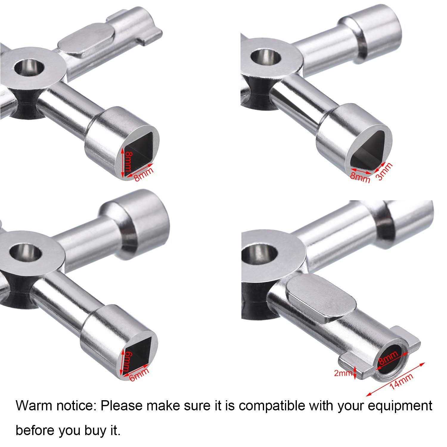 Willbond 4-way multi-functional utilities key for electric water gas meter box cupboard cabinet opening key - MT - Mrs Treak