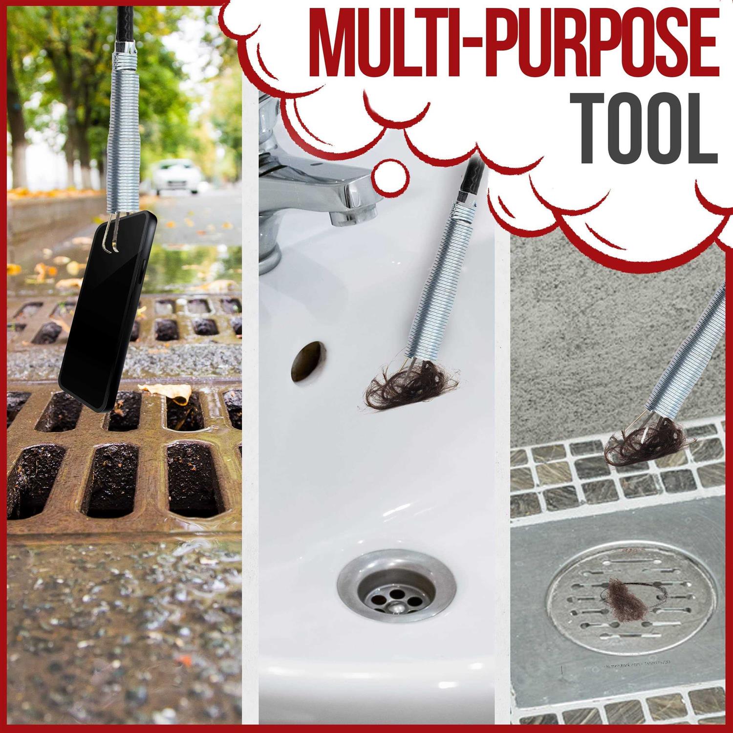 Snake Drain Clog Remover Used as Hair Clog Remover for Sink, Shower, and Bathtub - MT - Mrs Treak