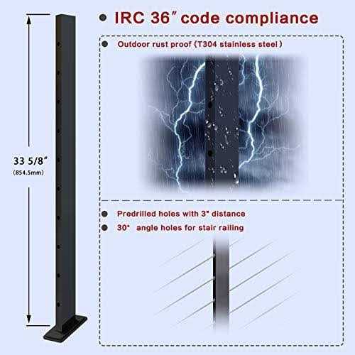 Muzata 10ft Staircase Handrail Black Pipe Handrail Staircase Steps Hand Rail for Indoor Stairs 440LBS Load Capacity Wall Mount Support Galvanized - MT - Mrs Treak