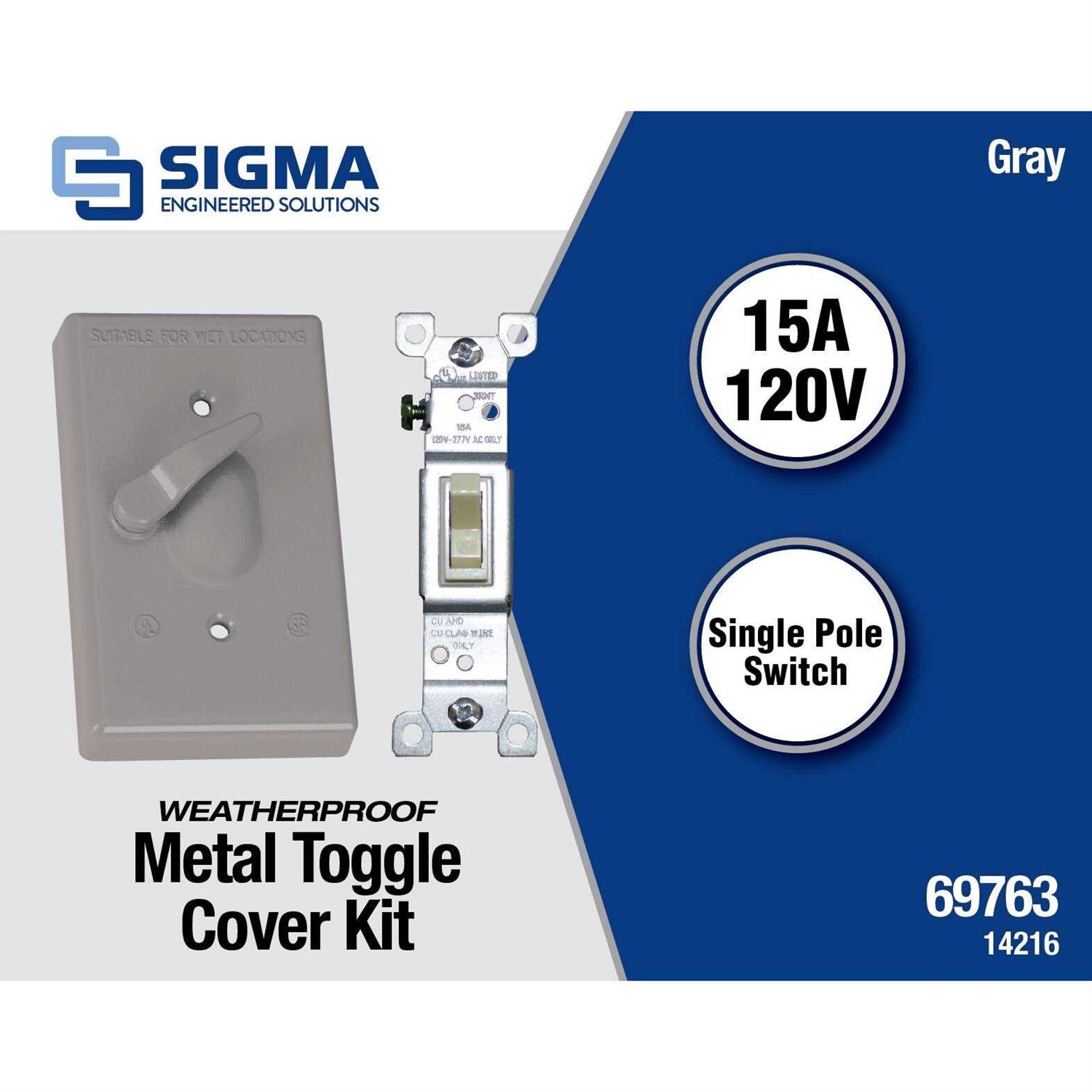 Sigma Engineered Solutions Rectangle Metal 1 gang Lampholder Cover - MT - Mrs Treak