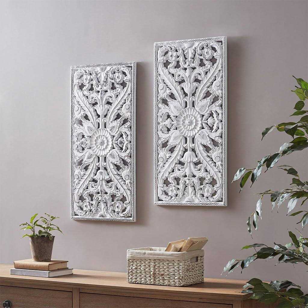 Madison Park Botanical Panel Carved Wall 2 Piece Set - MT - Mrs Treak
