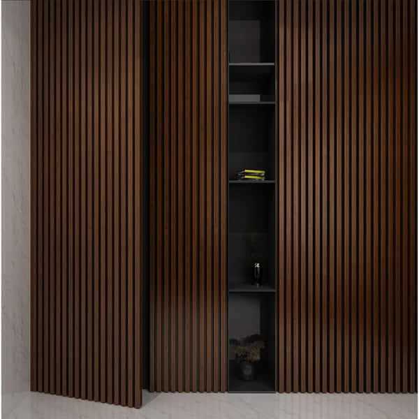 Ejoy 106 in. x 6 in x 0.5 in. Solid Wood Wall 7 Grid Cladding Siding Board - MT - Mrs Treak