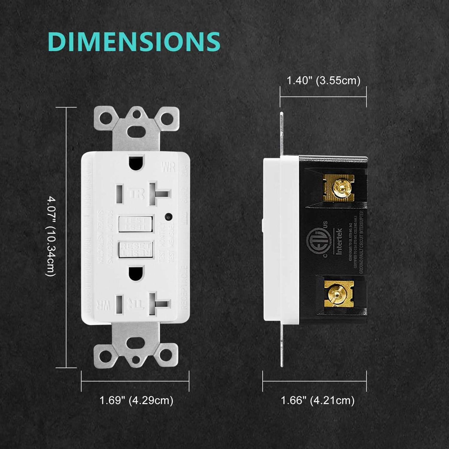 Ucomen Decorator GFCI Receptacle with LED Indicator Tamper Resistant - MT - Mrs Treak