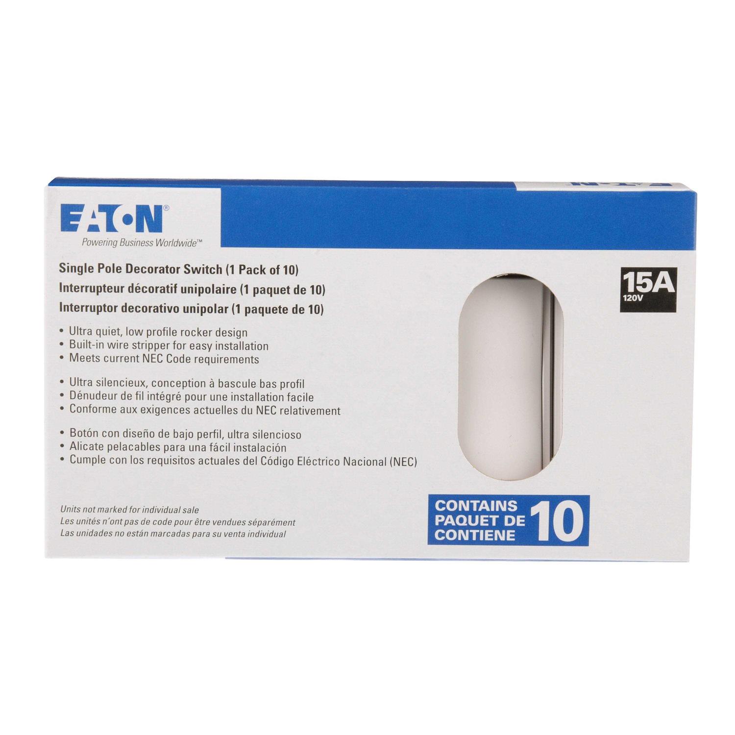 Eaton 15-Amp Single-Pole Rocker Light Switch - MT - Mrs Treak