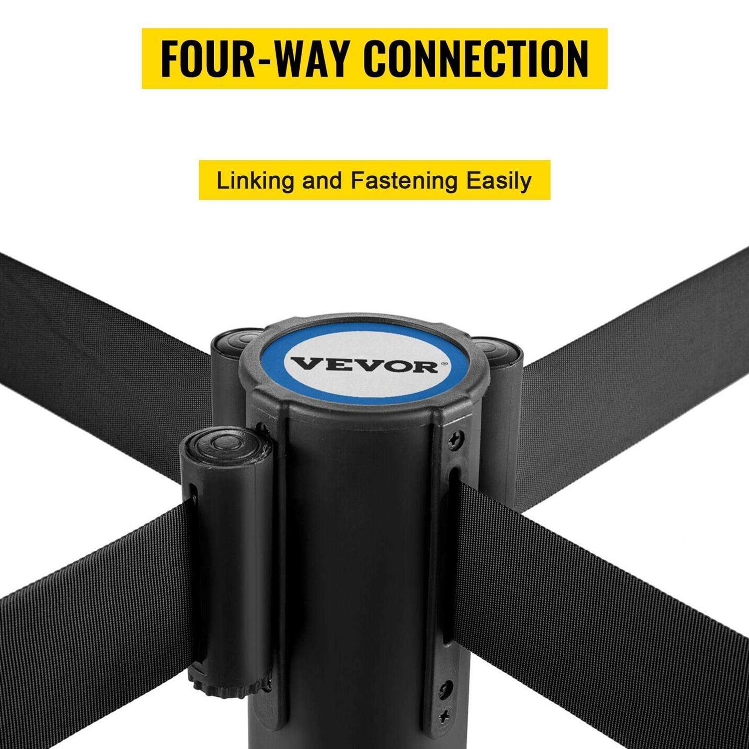 VEVOR Crowd Control Stanchion Set of 6 Pieces Stanchion Set Stanchion Set with 5 ft/1.5 GLZHSHRSJTHG69AV4V0 - MT - Mrs Treak