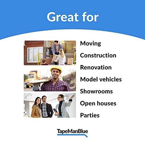 TapeManBlue Carpet Protection Film 200′ Roll. Made in The USA! Easy Unwind, Clean Removal, Strong and Durable Carpet Protector - MT - Mrs Treak