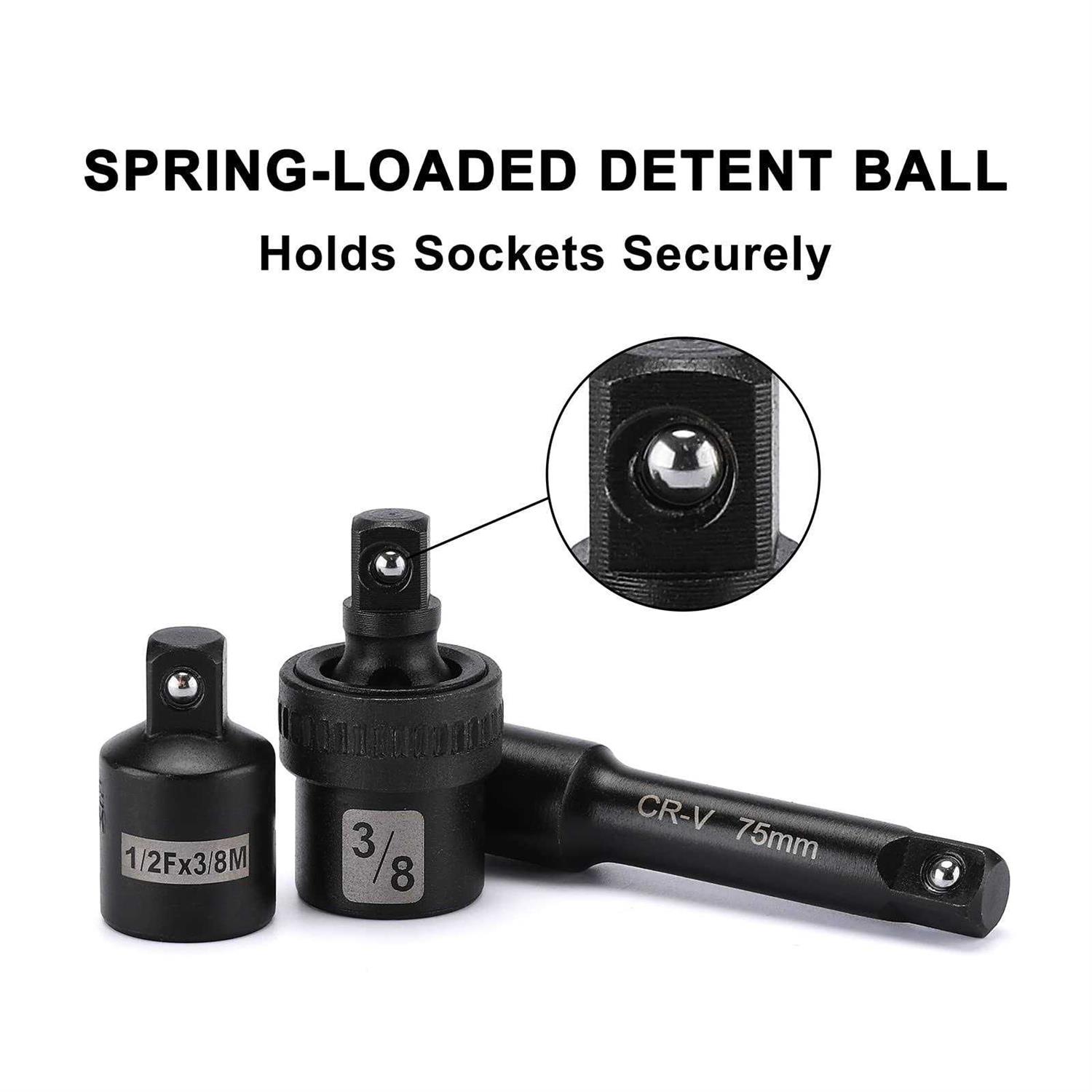 Mayouko 16 Pieces 3/8 Drive Low Profile Hex Socket Set Impact Allen Bit Socket - MT - Mrs Treak