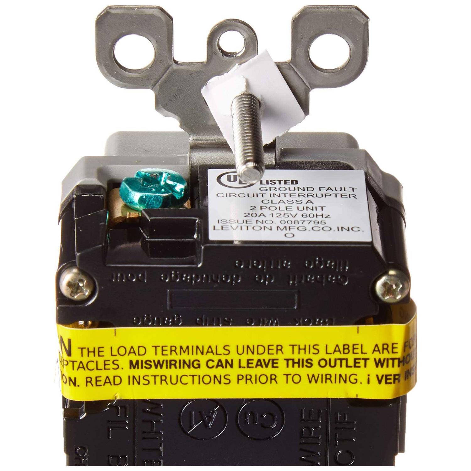 Leviton GFWT1-W Self-Test SmartlockPro Slim Tamper/Weather Resistant GFCI Receptacle - MT - Mrs Treak