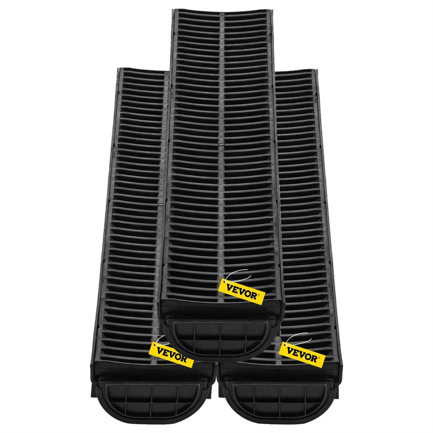 VEVOR Trench Drain System 3.1 Channel Drain Drainage Trench PSLGM100456SVQGGJV0 - MT - Mrs Treak