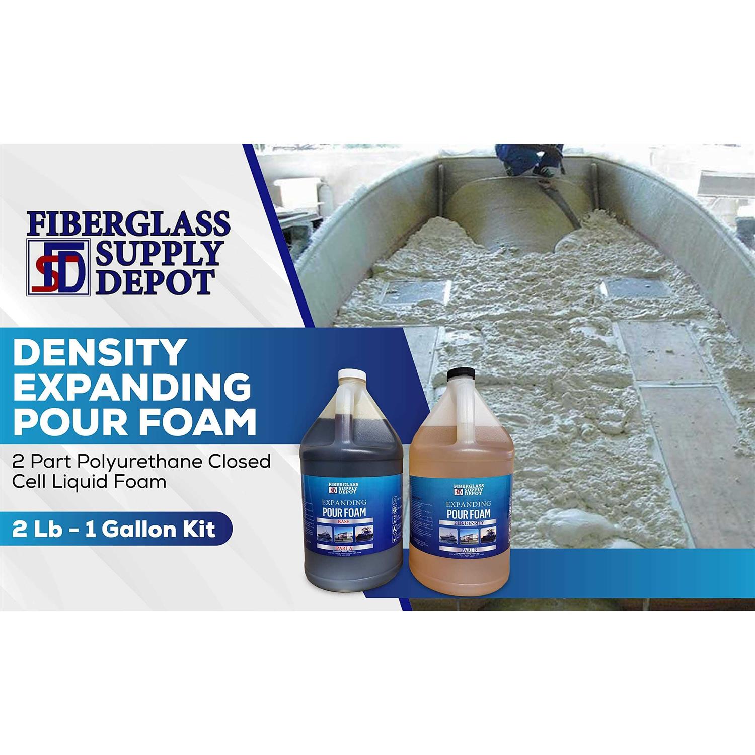 Fiberglass Supply Depot Inc. Density Expanding Pour Foam, 2 Part Polyurethane Closed Cell Liquid Foam for Boat and Dock Flotation - MT - Mrs Treak