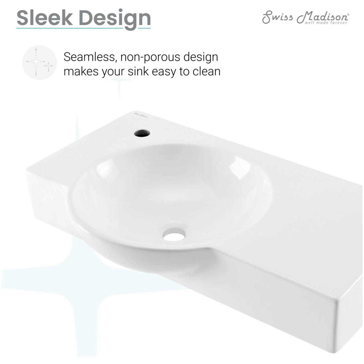 Swiss Madison Ceramic Vanity Top 24 with Three Faucet Holes - MT - Mrs Treak