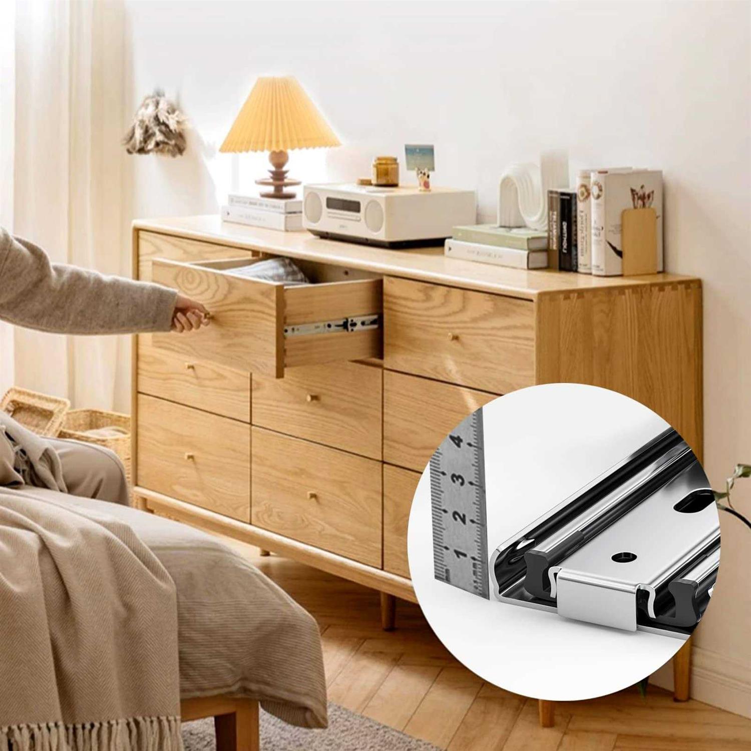 PHWALK 1 Pair Heavy Duty Drawer Slides Full Extension Ball Bearing Cabinet Telescoping Sliding Rails Tool Box Runners Tracks - MT - Mrs Treak