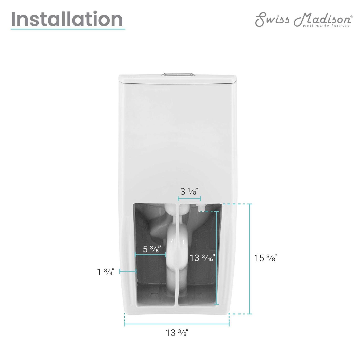 Swiss Madison St. Tropez Collection SM-1T254BQ One Piece Elongated Toilet Dual Vortex Flush 1.1/1.6 GPF - MT - Mrs Treak