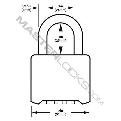 Master Lock 175LH Resettable Combination Padlock, 2 1/4 Shackle - MT - Mrs Treak