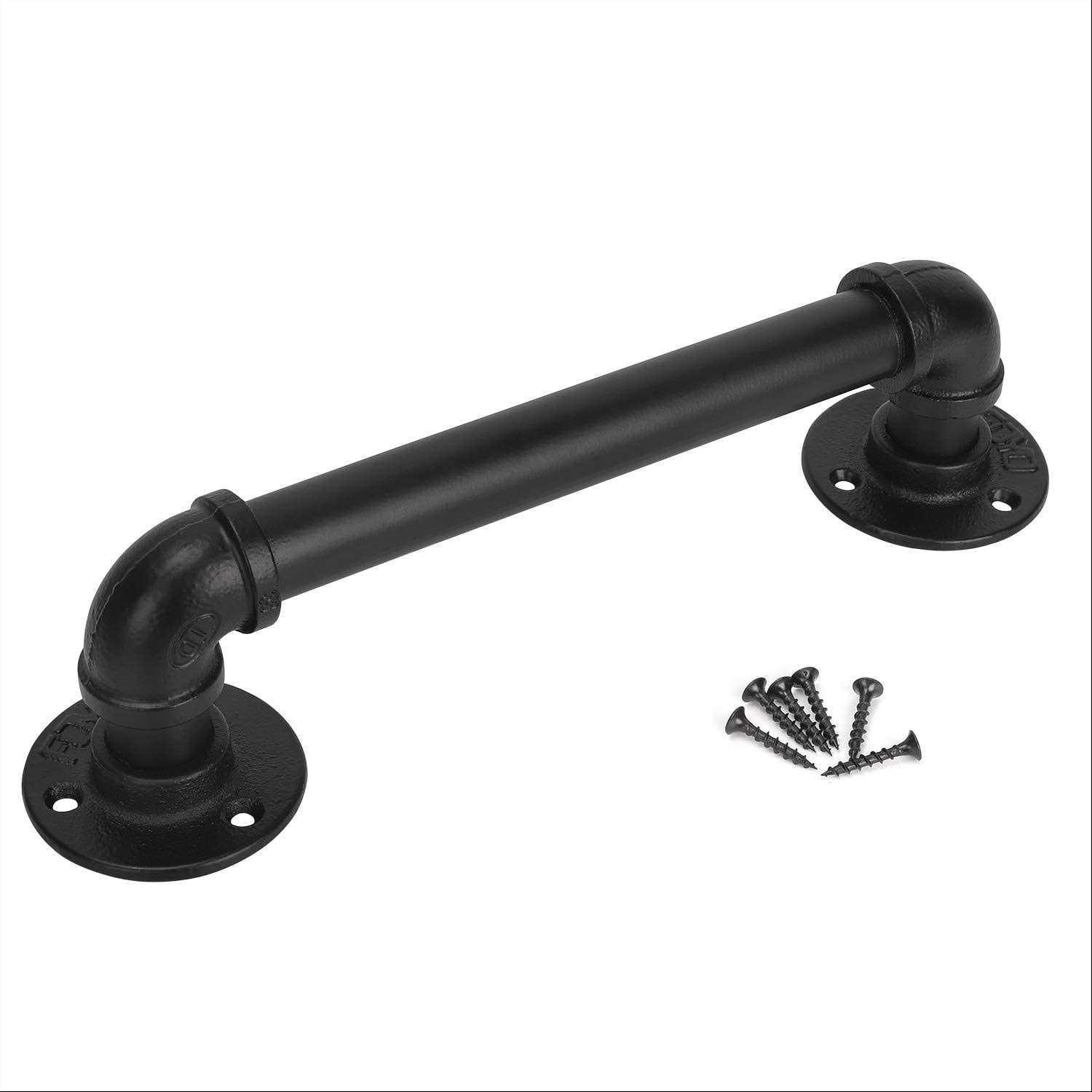 FOYO Iron Shelf Brackets Flat Angle Curved Black Floating Industrial Shelves Support Brackets - MT - Mrs Treak