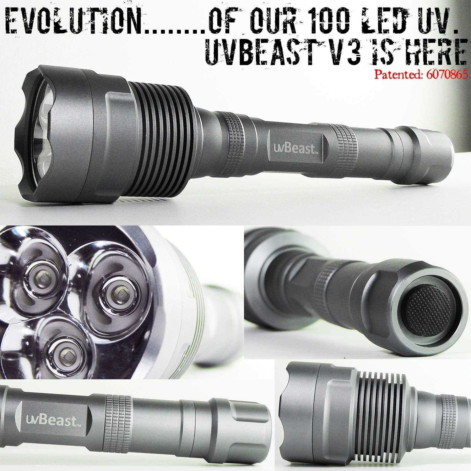 uvBeast New V3 365nm Black Light UV Flashlight – HIGH Definition Ultraviolet - MT - Mrs Treak