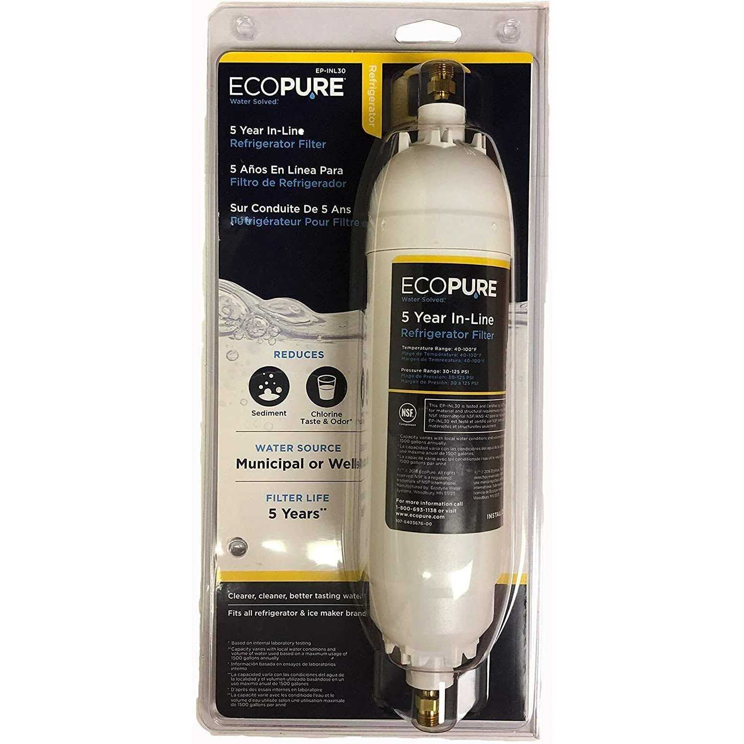 Ecopure 5-Year In-Line Refrigerator Filter - MT - Mrs Treak