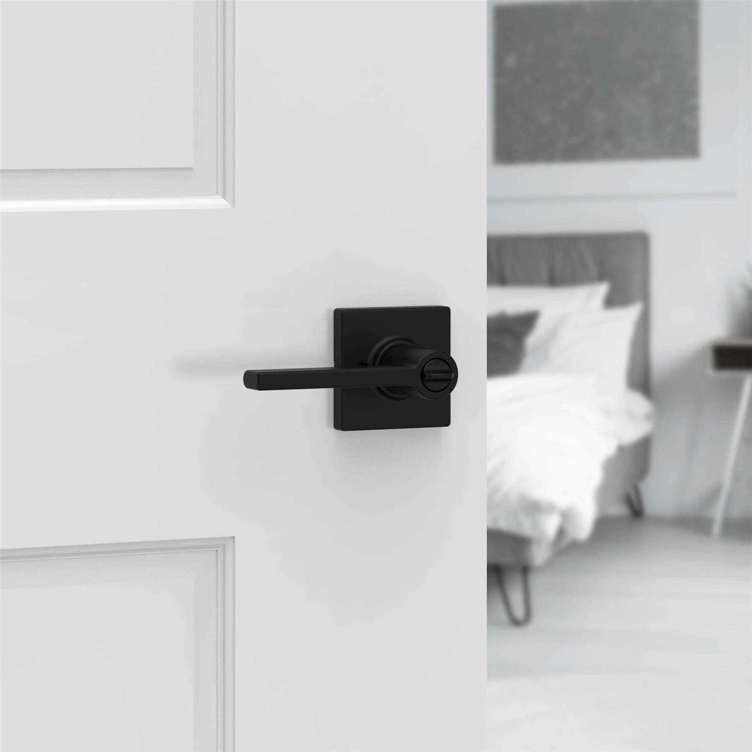 Kwikset 300BRNLSQT-514 Breton Privacy Door Lever with Square Rose - MT - Mrs Treak
