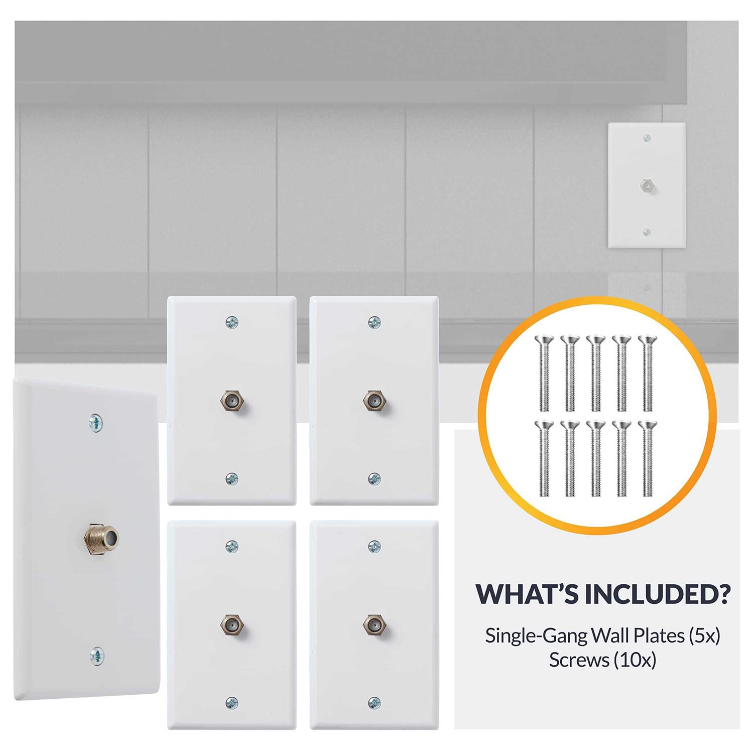 Newhouse Hardware 1-Port TV Cable Wall Plate F Connector - MT - Mrs Treak