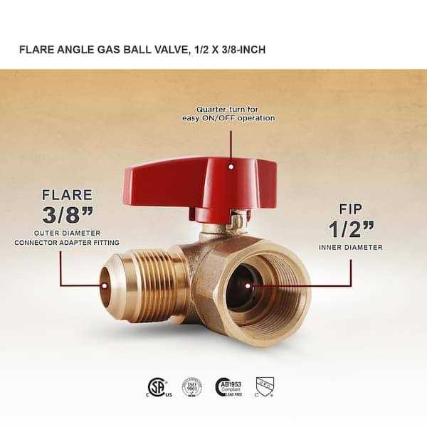 The Plumber’s Choice Flare x 1/2 in. Brass FIP Angle Gas Ball Valve - MT - Mrs Treak