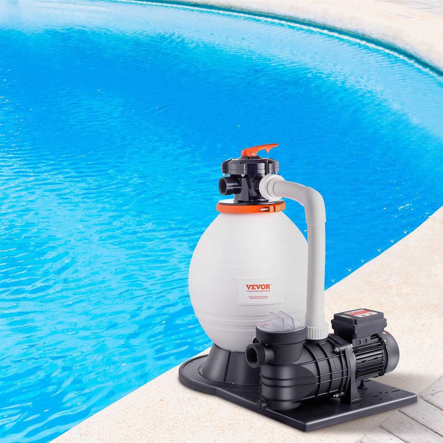 VEVOR Sand Filter Pump GPH Swimming Pool Pump Filter Set with 6-Way Multi-Port Valve Pool - MT - Mrs Treak