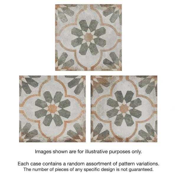 Merola Tile D’Anticatto Decor Florence 8-3/4 in. x 8-3/4 in. Porcelain Floor and Wall Tile - MT - Mrs Treak