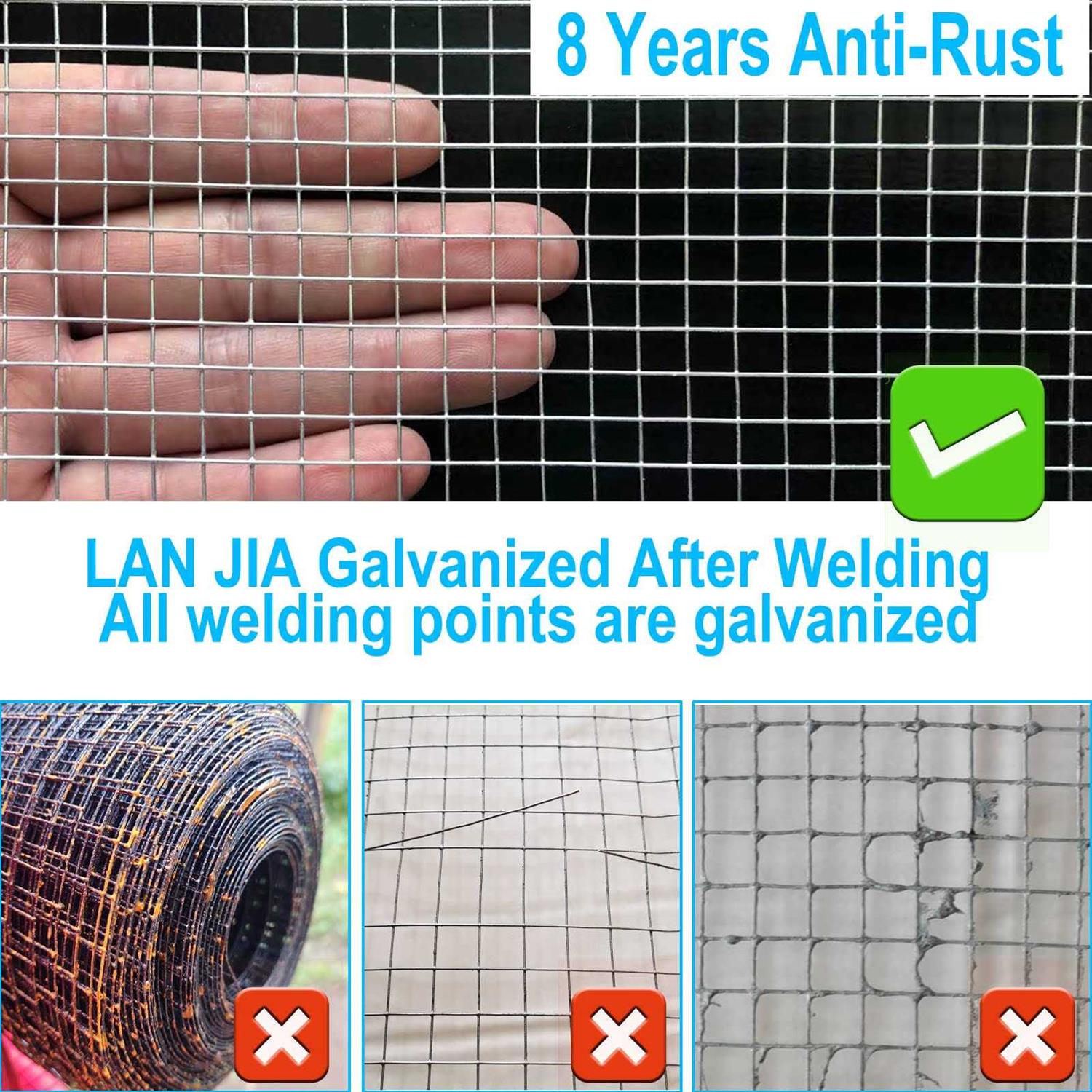 LAN JIA 1/4 Hardware Cloth 36inch x 50foot 23 Gauge Hot Dip Galvanized After Welding Chicken Wire Mesh Roll Galvanized Wire Mesh Roll Garden Fencing - MT - Mrs Treak