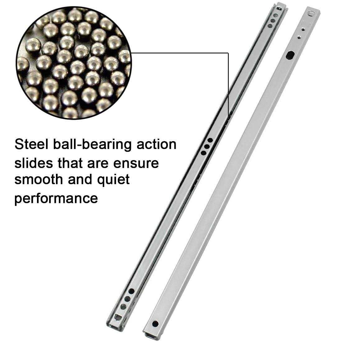yoohey Metal Drawer Slides Ball Bearing Two Way Slide Track Rail 0.7 inch Wide - MT - Mrs Treak