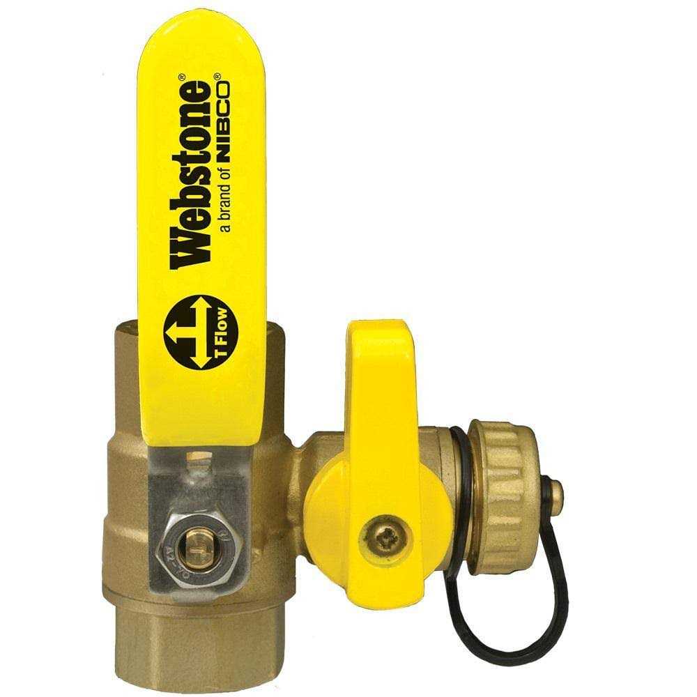 Webstone 80613W 3/4 Press Ball Valve w/ Drain & Reversible Handle - MT - Mrs Treak