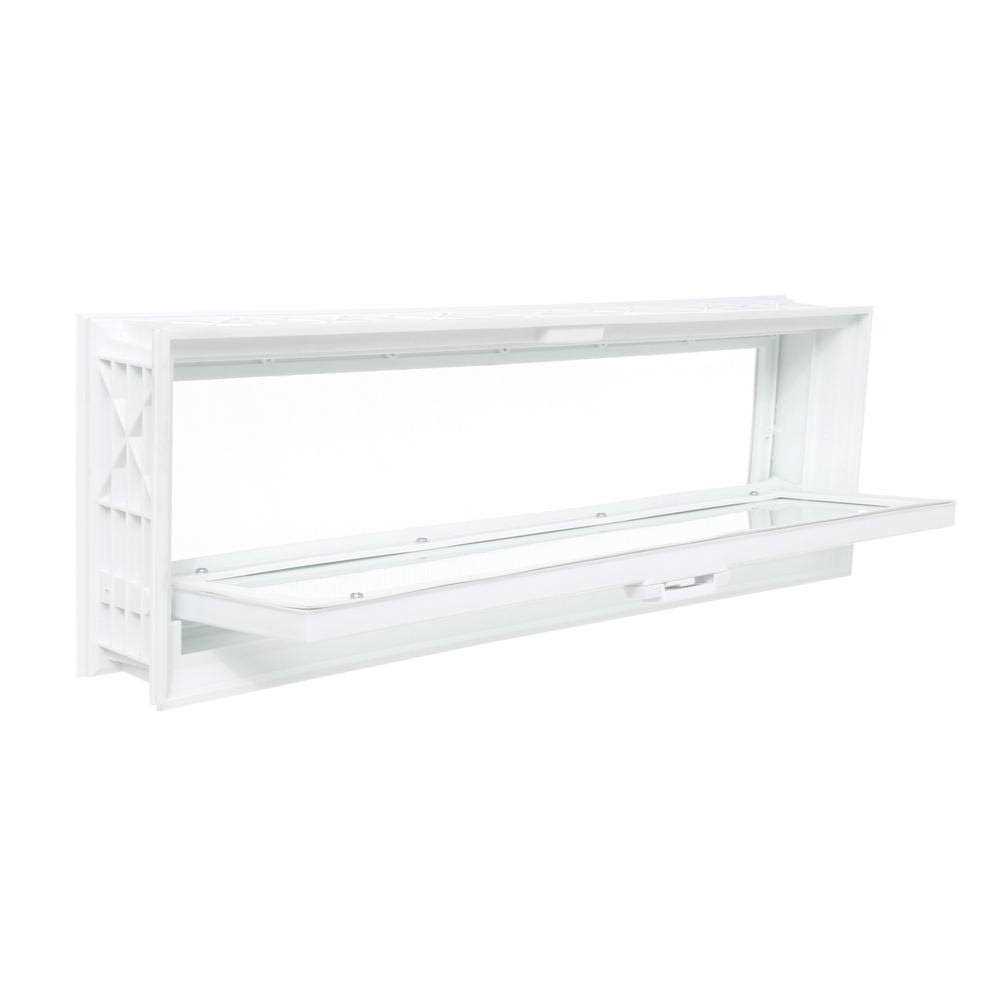 dopadeals 15.75 in. x 15.75 in. Hopper Vent with Screen for Glass Block Windows - MT - Mrs Treak