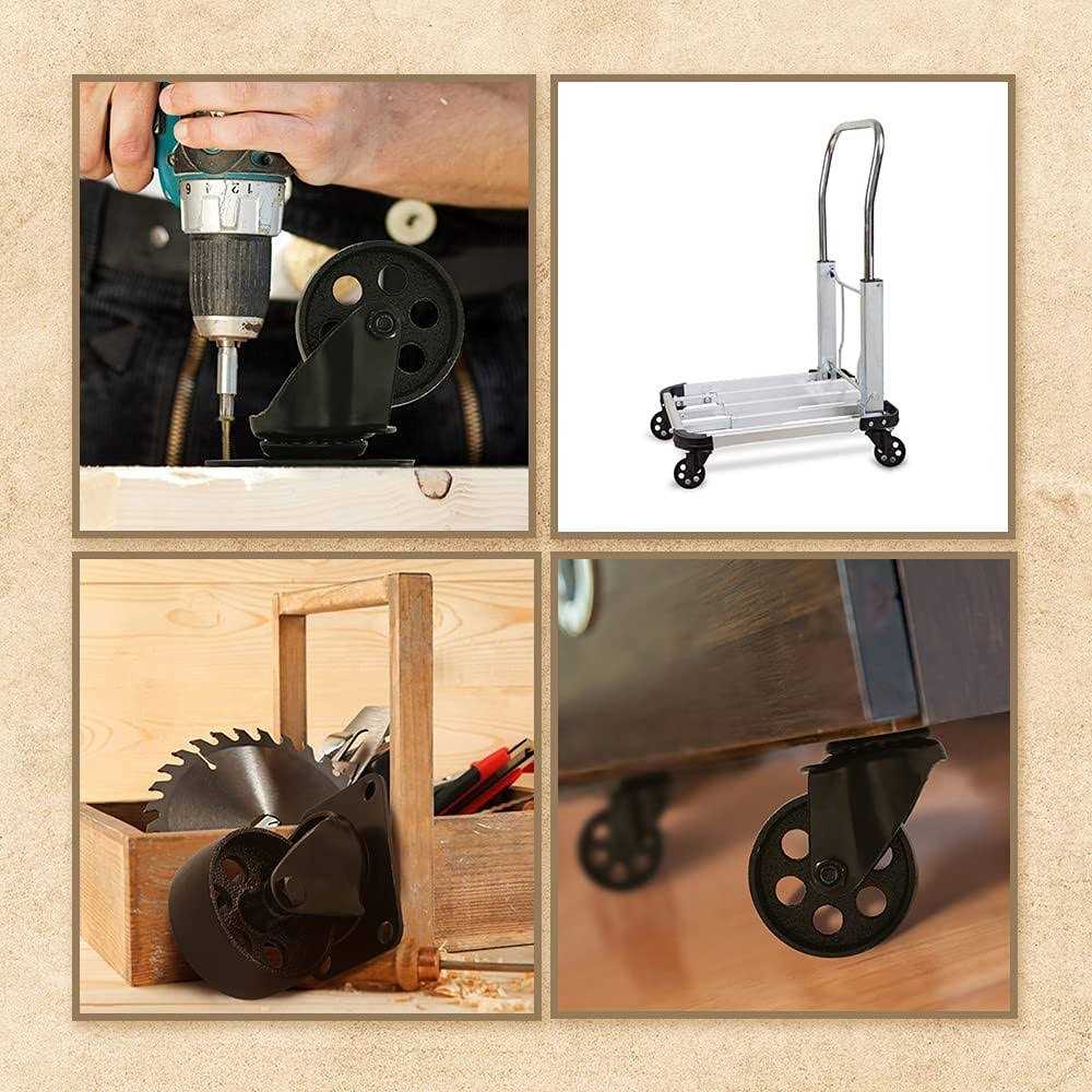 Factorduty 4 All Black Metal Swivel Plate Caster Wheels w/Brake Lock Heavy Duty High-Gauge Steel - MT - Mrs Treak