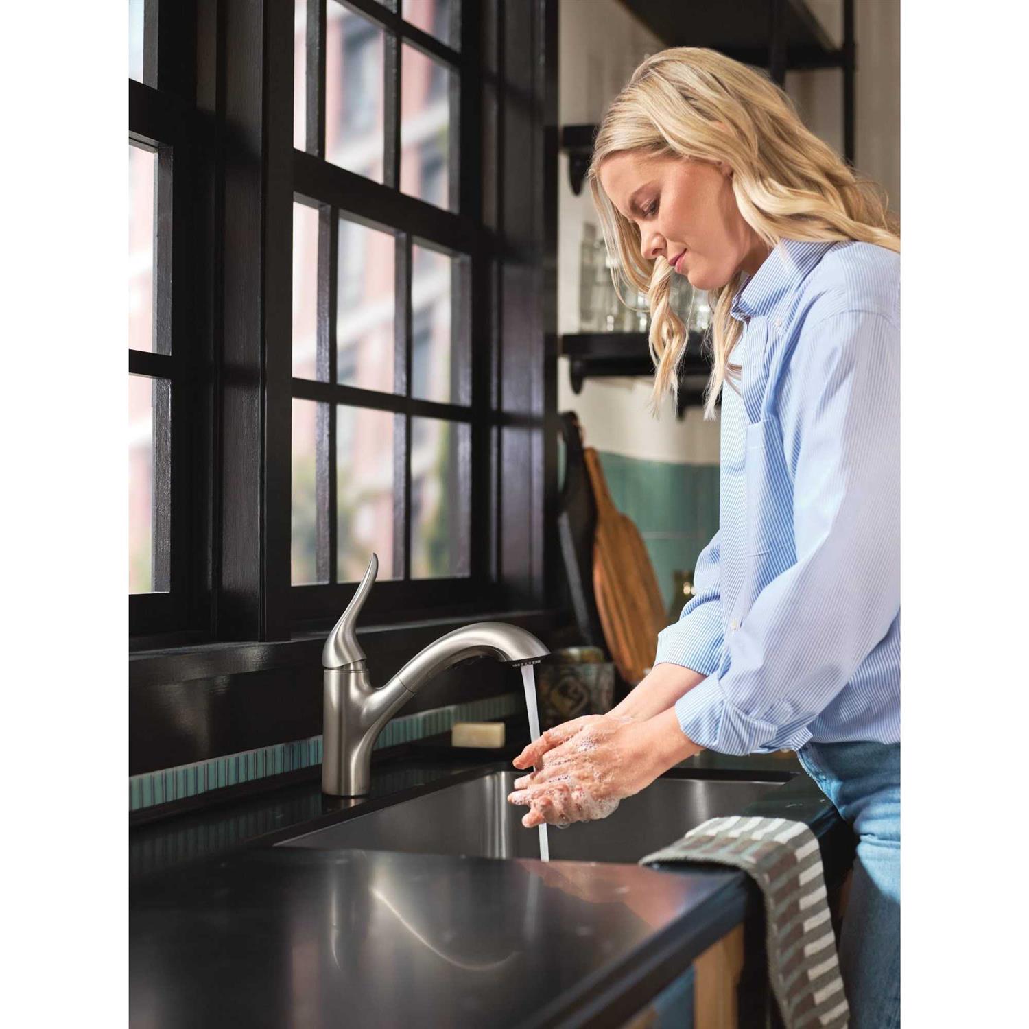 Moen Stainless Steel 3-1/2 Basket Strainer with Drain Assembly - MT - Mrs Treak