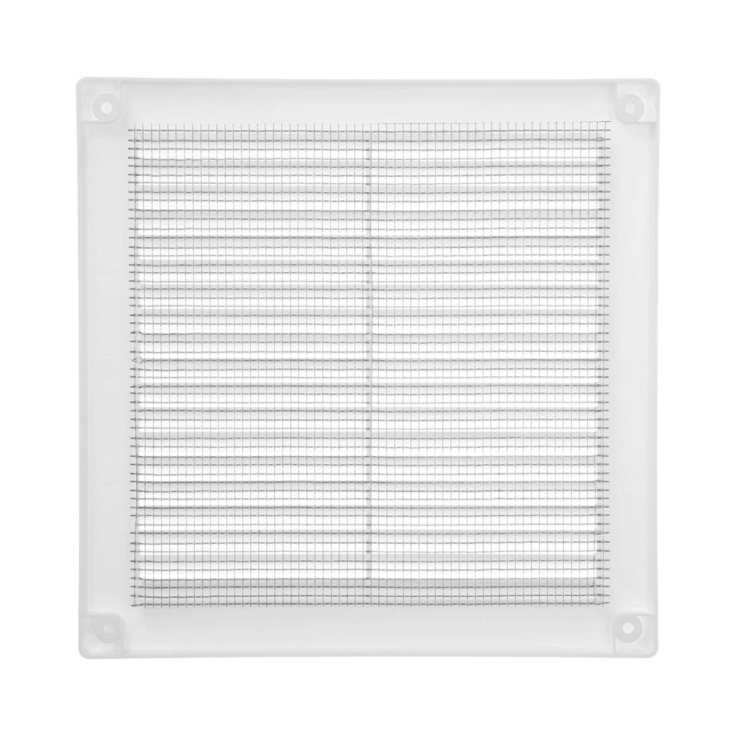 ECOPRO Vent White Square Vent Grille with Protective mesh. Lightweight Plastic Ventilation Register/Cover. Indoor and Outdoor Soffit - MT - Mrs Treak