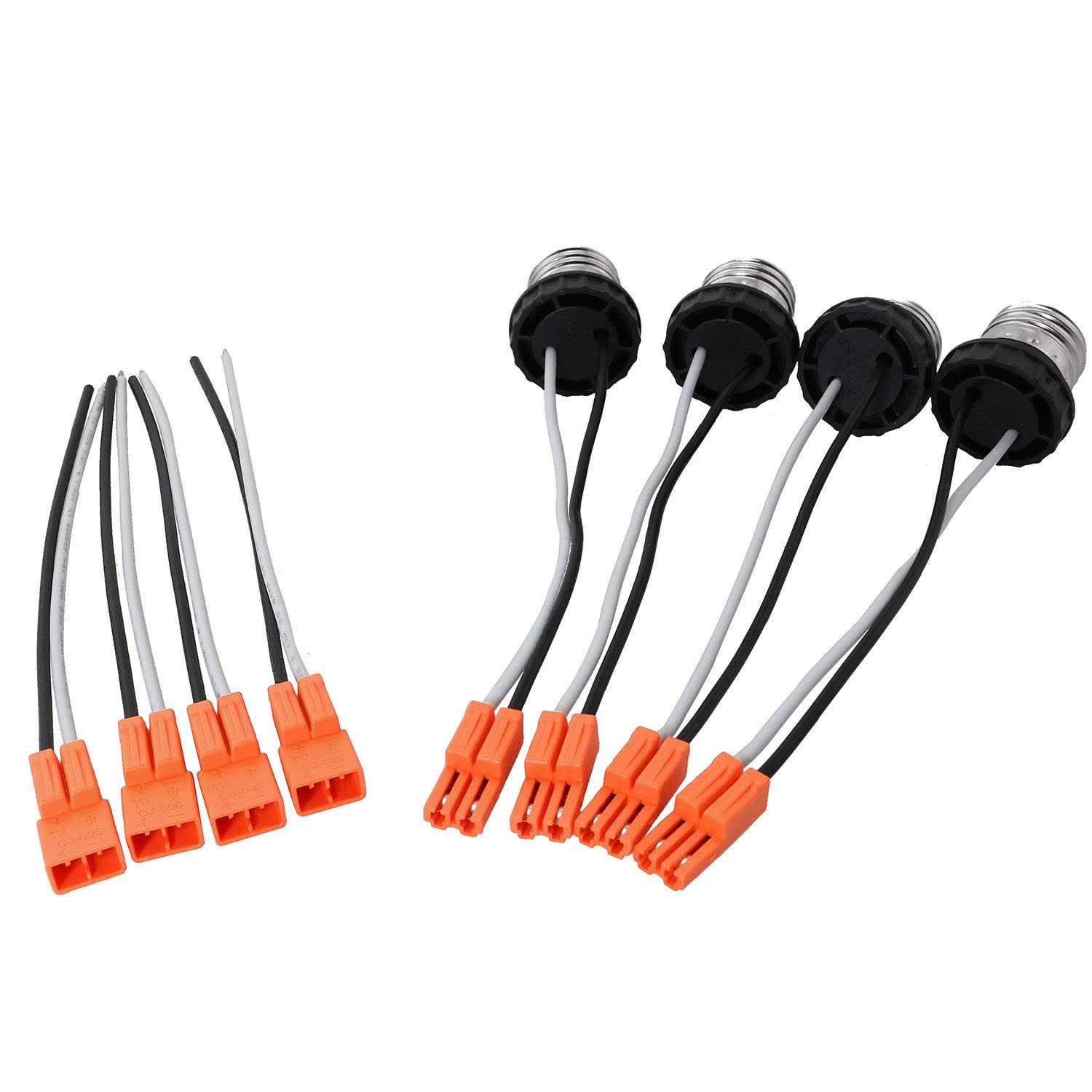 Longdex 12pcs Lamp Base Waterproof Black Pigtail Lamp Holder Socket 250V 6A - MT - Mrs Treak