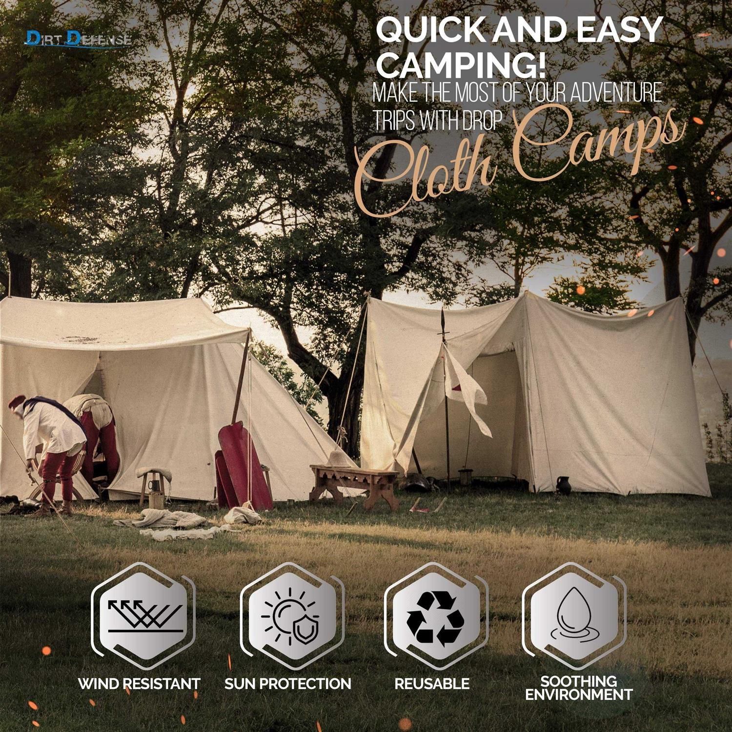 Dirt Defense Canvas Drop Cloth Cotton Tarp Large Canvas Tarp For Art Supplies, Drop Painting Supplies/paint Canvas Fabric and Furniture - MT - Mrs Treak