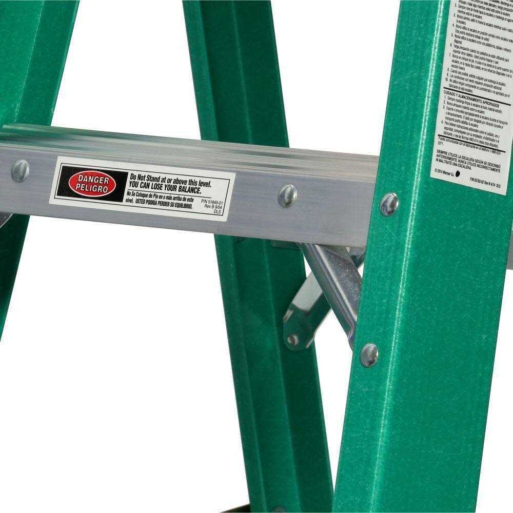 Werner 5906 6′ Type II Fiberglass Step Ladder - MT - Mrs Treak