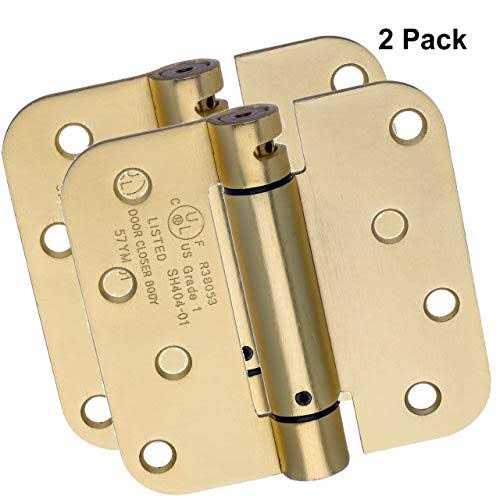 Dynasty Hardware 4 inch Spring Loaded Door Hinge Self Closing with 5/8 Radius Corners - MT - Mrs Treak