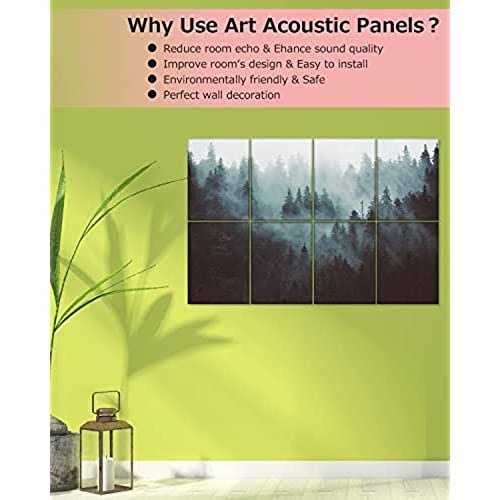 Evenreach Art Acoustic Panels Soundproof Wall Panels,48X32Inches Self-Adhesive Sound Absorbing Panels,Decorative Acoustical Wall Panels - MT - Mrs Treak