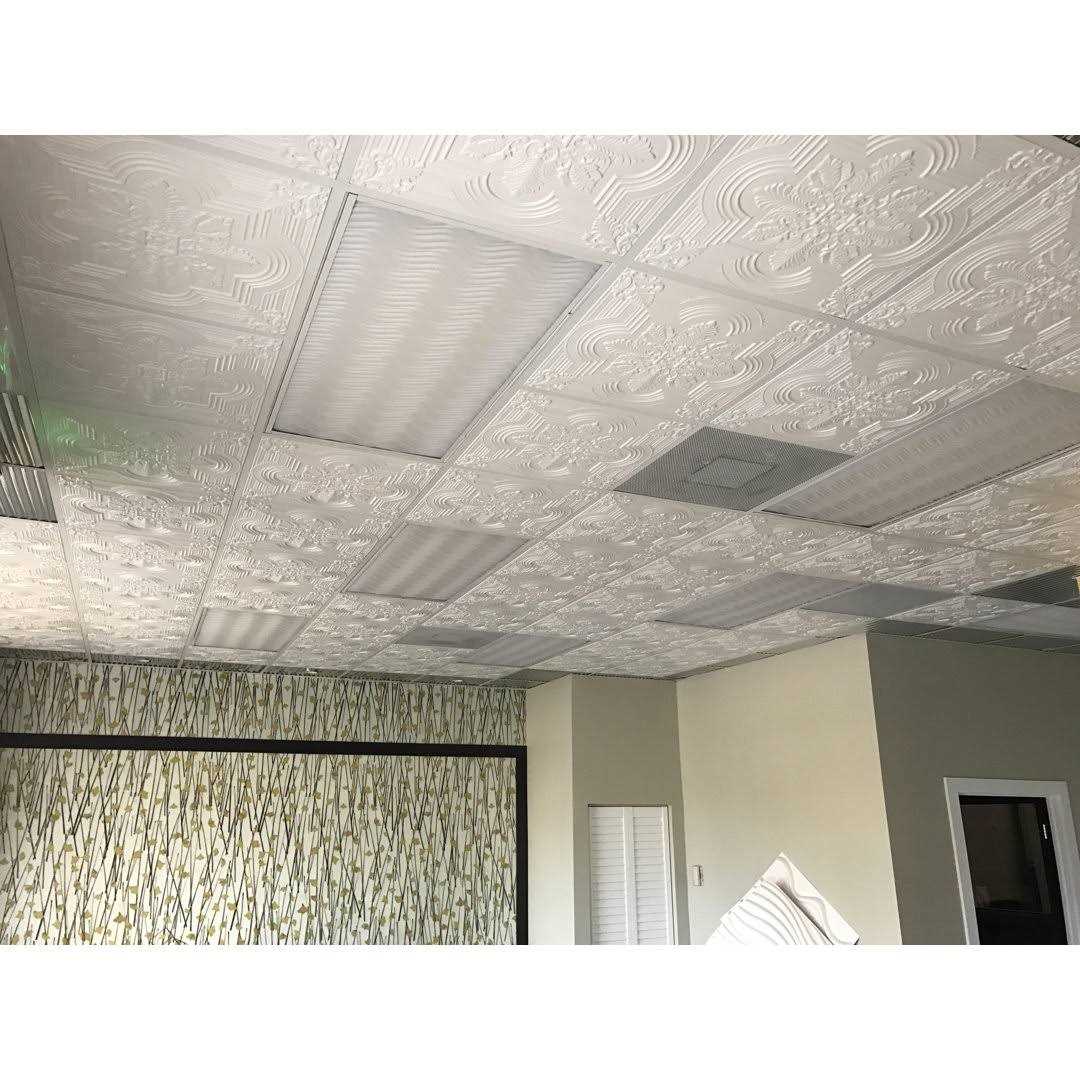 From Plain To Beautiful In Hours La Scala 2 ft. x 2 ft. PVC Glue-up or Lay-in Ceiling Tile - MT - Mrs Treak