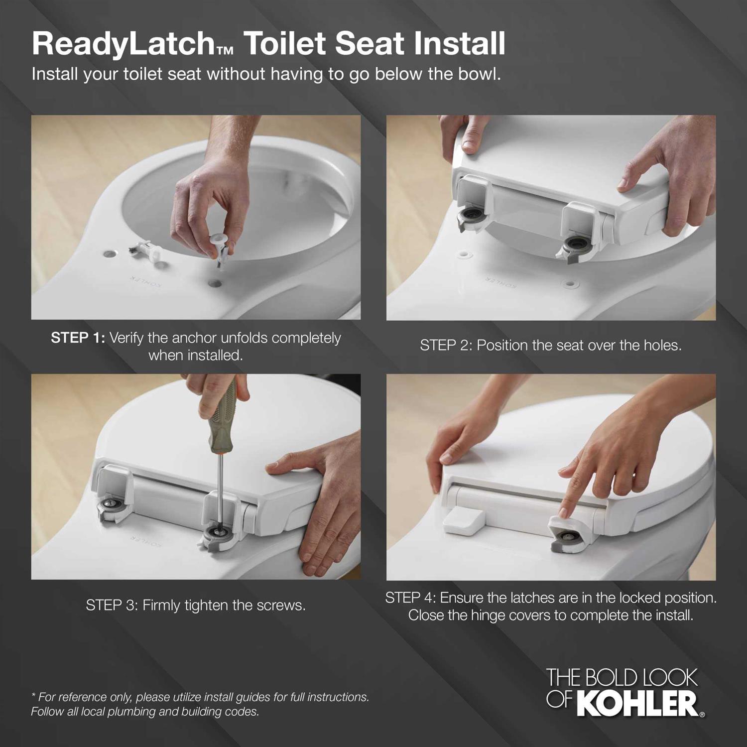 KOHLER Hyten Elevated Quiet-Close Round-front Toilet Seat K-25876-0 - MT - Mrs Treak