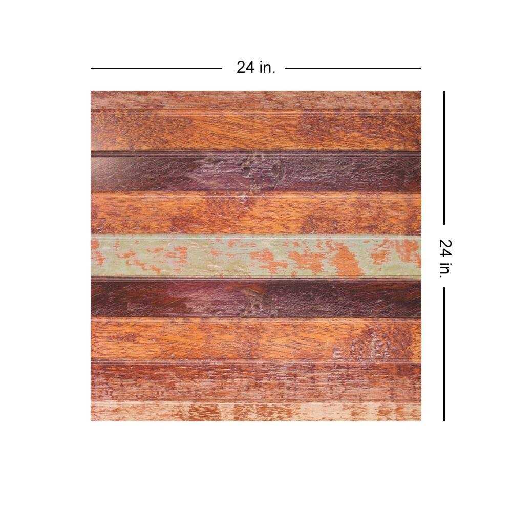 From Plain To Beautiful In Hours 1011-Faux Wood Plank Panel 2 ft. x 2 ft. PVC Lay-in Ceiling Tile - MT - Mrs Treak