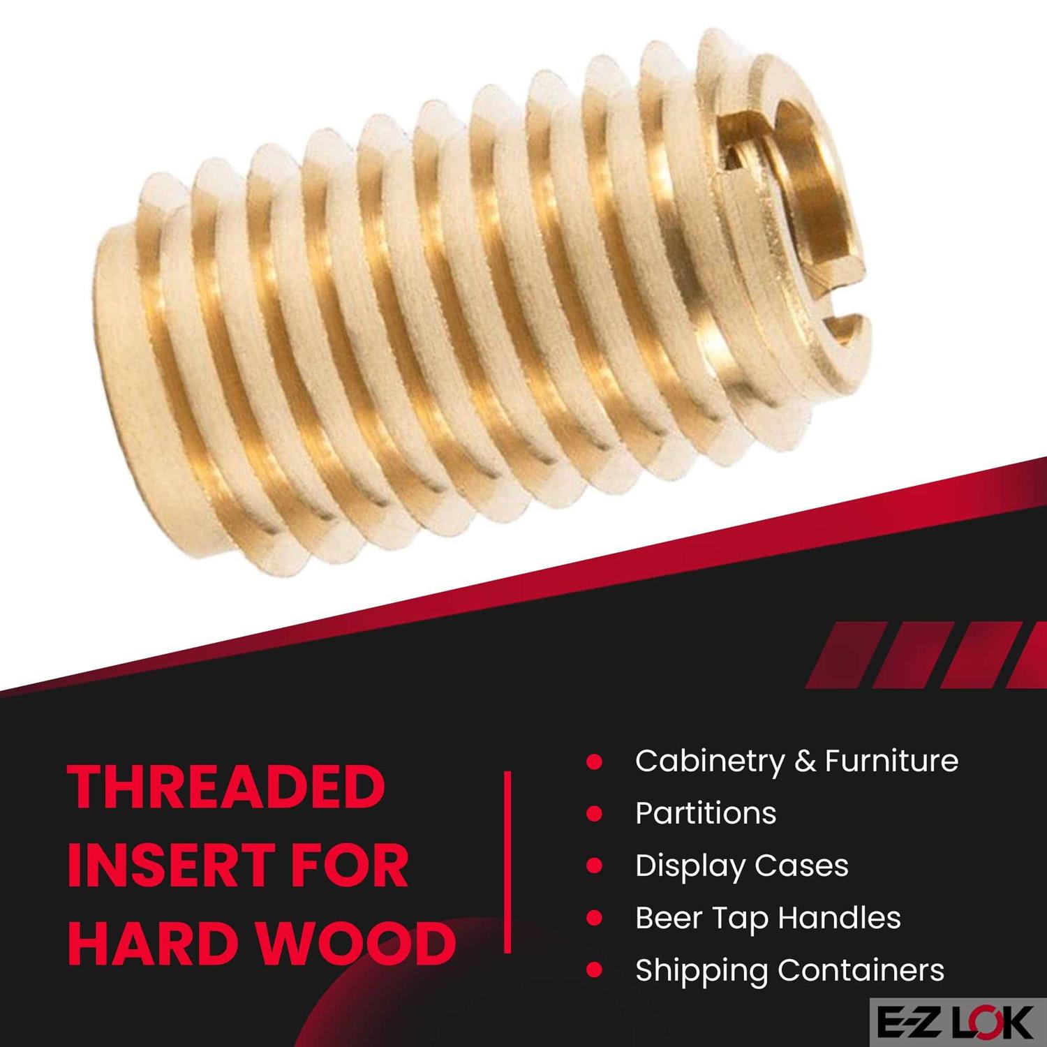 E-Z LOK Threaded Insert for Hard Wood Brass Thread Inserts - MT - Mrs Treak