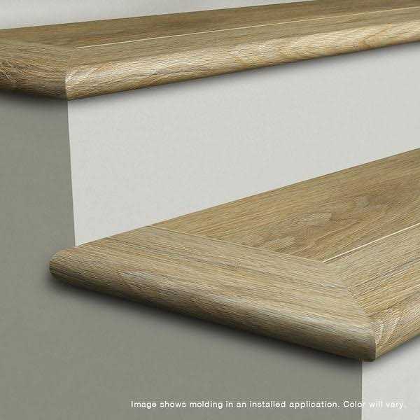 Malibu Wide Plank French Oak 0.944 in. T x 4.527 in. W x 94.48 in. L Vinyl Flush Stair Nose Molding - MT - Mrs Treak