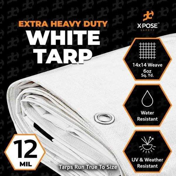 Xpose Safety Heavy Duty Poly Tarp 10 Mil Thick Waterproof, UV Blocking Protective Cover - MT - Mrs Treak