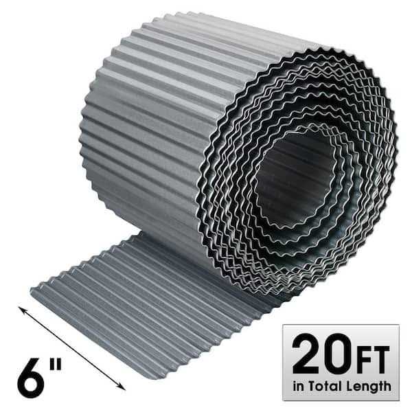 Worth Garden 20 ft. x 6 in. Galvanized Steel Corrugated Landscape Lawn Edging - MT - Mrs Treak
