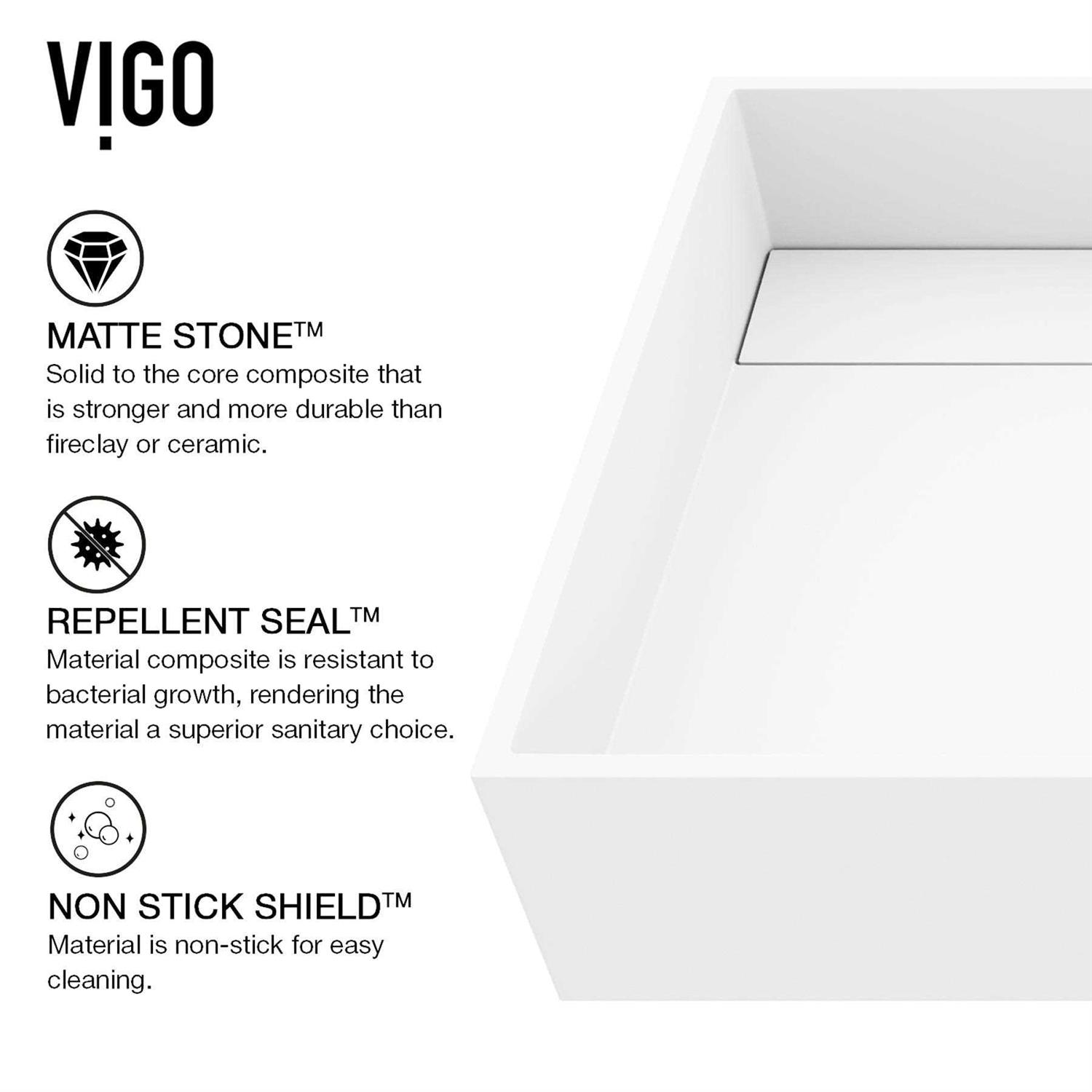 VIGO Magnolia Matte Stone Vessel Bathroom Sink VG04010 - MT - Mrs Treak